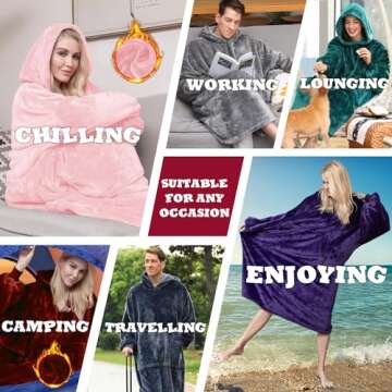 Cozy Oversized Fleece Hoodie Blanket for Everyone