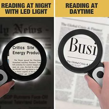 JMH Magnifying Glass 30X with Light for Enhanced Reading