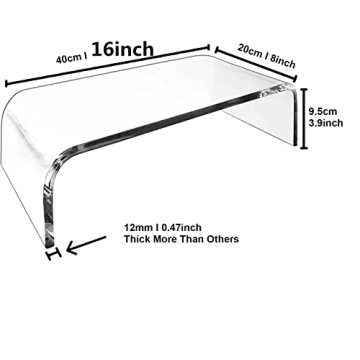 Clear Acrylic Monitor Stand Riser for Desk Organization