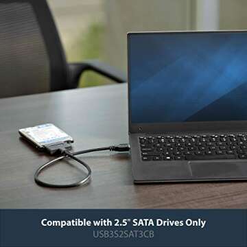 StarTech.com SATA to USB Cable - USB 3.0 to 2.5” SATA III Hard Drive Adapter - External Converter ...