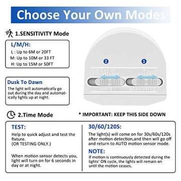 Sonata LED Security Lights, 4000LM Super Bright Motion Sensor Light Outdoor, 42W 6000K, IP65 Waterproof Motion Sensor Flood Light with 3 Adjustable Heads for Entryways, Yard, Garage