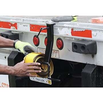 Mytee Products Strap Winder for Flatbed Trailer - Black Powder Coated Steel, Cargo Tie Down Ratchet ...