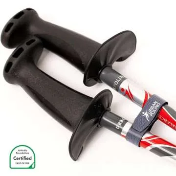 Urban Poling ACTIVATOR®, Silver with Red/Gray, 1 Pair – for Users 4'2"–6' – Lightweight, Aluminum Nordic Walking Sticks – Collapsible & Adjustable Hiking Gear – Ergonomic Rubber Grip, Carbide Metal