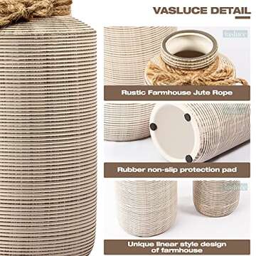 Rustic Farmhouse Style Decorative Vases for Home