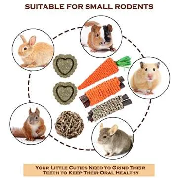 VESPRO Rabbit Chew Toys for Guinea Pig Toys Natural Timothy Hay Sticks Chinchilla Toys for Teeth Handmade Bunny Treats Gift Apple Wood Sticks Hamster Rat Gerbil Teeth Care