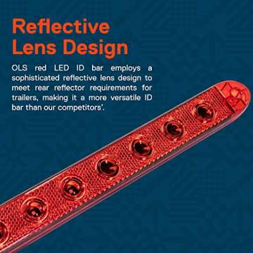 TRUE MODS 2pc 16" Inch 11 Red 12V LED Trailer Light Bar [DOT Compliant] [IP65 Waterproof] [Park Brak...