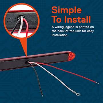 TRUE MODS 2pc 16" Inch 11 Red 12V LED Trailer Light Bar [DOT Compliant] [IP65 Waterproof] [Park Brake Turn Signal] Running Marker ID Rear Tail Lightbar for 80" Motorcycle Utility Marine Boat Trailers