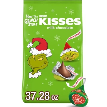 HERSHEY'S KISSES Grinch Chocolate Bulk Bag, 37.28 oz