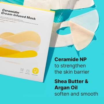 Dr.Jart+ Ceramidin Cream-Infused Face Mask for Dry Skin with Ceramides and Panthenol | Sheet Mask | Korean Skin Care, 1 Pack