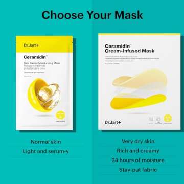 Dr.Jart+ Ceramidin Cream-Infused Face Mask for Dry Skin with Ceramides and Panthenol | Sheet Mask | Korean Skin Care, 1 Pack