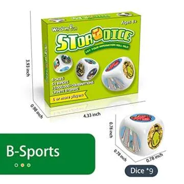 Mbarbs Happy Story 9 Colorful Cubes Bundle Dices - A Happy Travels Telling Cubes and Oral Language Dice 54 Images Unlimited Stories Combination Iconic Storytelling Game Imaginative Play for Kids