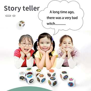 Mbarbs Happy Story 9 Colorful Cubes Bundle Dices - A Happy Travels Telling Cubes and Oral Language Dice 54 Images Unlimited Stories Combination Iconic Storytelling Game Imaginative Play for Kids