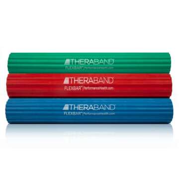 THERABAND FlexBar, Tennis Elbow Therapy Bar, Relieve Tendonitis Pain & Improve Grip Strength, Resist...