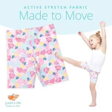 Lucky & Me | Kylie Girls Organic Cotton Bike Shorts | Tagless with Good Coverage (3-Pack) (7-8 Years, Cheer)