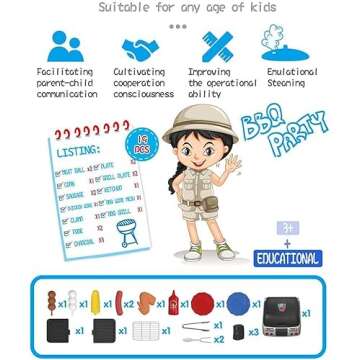 Pretend Play BBQ Grill with Lights and Sounds for Kids