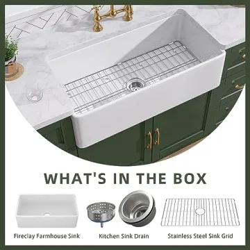 TUKTUK 33-Inch Fireclay Farmhouse Sink: Durable & Stylish
