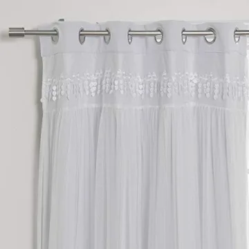 Elegant Thermal Insulated Blackout Curtains with Lace Overlay