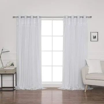 Elegant Thermal Insulated Blackout Curtains with Lace Overlay