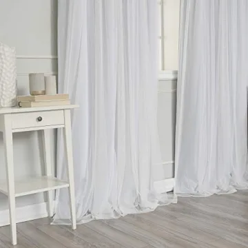 Elegant Thermal Insulated Blackout Curtains with Lace Overlay