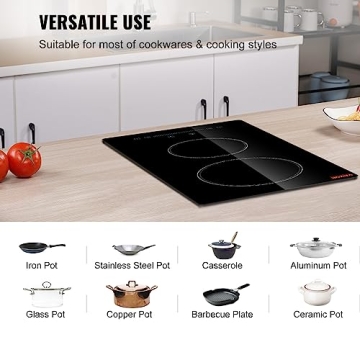 VEVOR 12-Inch Electric Stove with 2 Burners