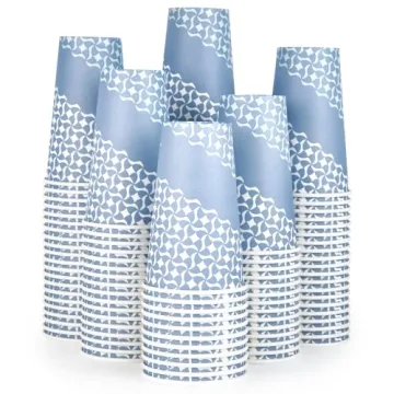 MUCHII 16 oz Blue Disposable Paper Cups - 210 Count for All Occasions