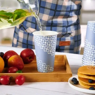 MUCHII Blue Disposable Paper Cups - 210 Count for Every Occasion