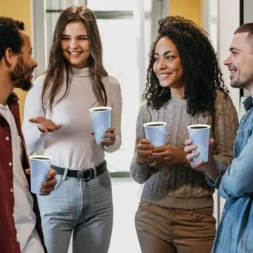 MUCHII Blue Disposable Paper Cups - 210 Count for Every Occasion