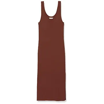 The Drop Women's Yasmin Rib Midi Sweater Tank Dress, Chocolate, L