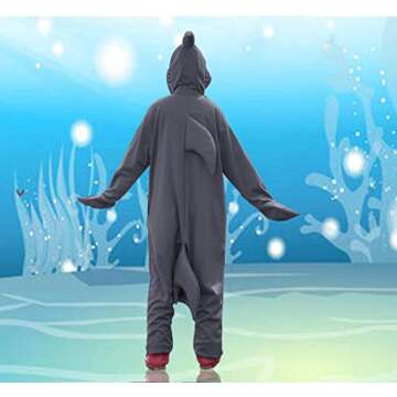 WOTOGOLD Gray Shark Pajamas for Adults - Cozy Cosplay Costume