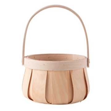 Vintiquewise Small Round Wooden Basket for Every Occasion