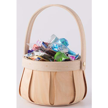 Vintiquewise Small Round Wooden Basket for Every Occasion