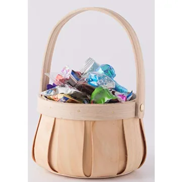 Vintiquewise Small Round Wooden Basket for Every Occasion