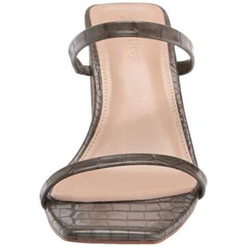 The Drop Women's Avery Square Toe Two Strap High Heeled Sandal - Elevate Your Style