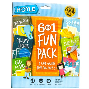 Hoyle 6 in 1 Kids Playing Cards Multi Game Pack