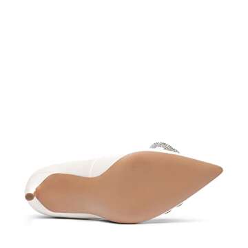 DREAM PAIRS Women's High Heels for Women Classic Pointed Closed Toe Pumps Sexy Sparkly Rhinestone Stiletto Heels Elegant Versatile Wedding Bridal Party Dress Shoes SDPU2207W White Size 7.5 M US