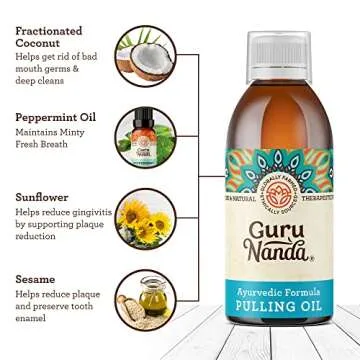 GuruNanda Original Oil Pulling Oil & Whitening Pulling Oil, Blend of Coconut & Pure Peppermint Oil -...