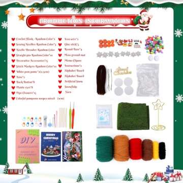 Pnytty Christmas Crochet Kit for Beginners Adults Knitting Starter Kit 24 Different Designs with Ste...