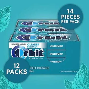 ORBIT Wintermint Sugar Free Chewing Gum, 12 Packs of 14-Pieces (168 Total Pieces)