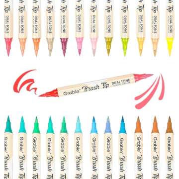 Grabie 72 Colors Paint Markers, Dual-Color Acrylic Pens with 36 Brush Tips, Double Tipped for Rocks & Art Supplies