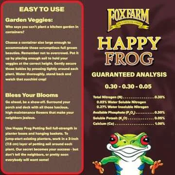 FoxFarm Happy Frog Potting Soil - Nutrient-Rich Mix for Healthy Plants