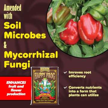 FoxFarm Happy Frog Potting Soil, 2cu ft - for Indoor/Outdoor Container Plants, Improves Root Efficiency, pH Adjusted for Optimal Nutrient Uptake - Contains Mycorrhizae and Humic Acids