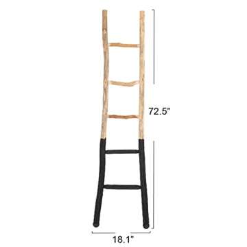 Creative Co-op EC0244 Dipped Decorative Wood Ladder, Black