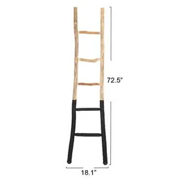 Creative Co-op EC0244 Dipped Decorative Wood Ladder, Black