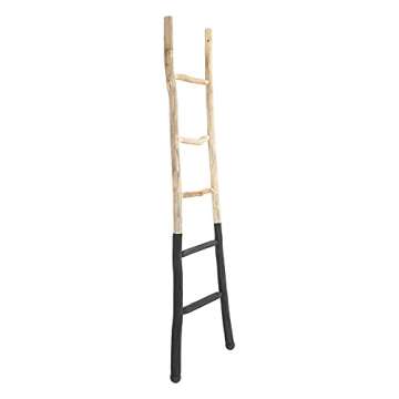 Creative Co-op EC0244 Dipped Decorative Wood Ladder, Black