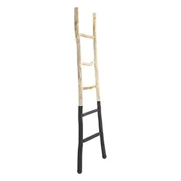 Creative Co-op EC0244 Dipped Decorative Wood Ladder, Black