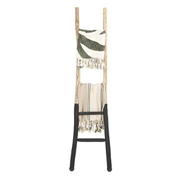 Creative Co-op EC0244 Dipped Decorative Wood Ladder, Black