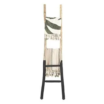 Creative Co-op EC0244 Dipped Decorative Wood Ladder, Black