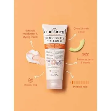 CURLSMITH - Hold Me Softly Style Balm - Vegan Soft Hold Styling Cream for Wavy and Curly Hair, Natural Look (8fl oz)…