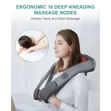 Nekteck Cordless Neck and Back Massager for Pain Relief Deep Tissue, Shiatsu Neck Massager with Heat...