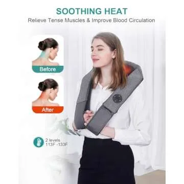 Nekteck Cordless Neck and Back Massager with Heat